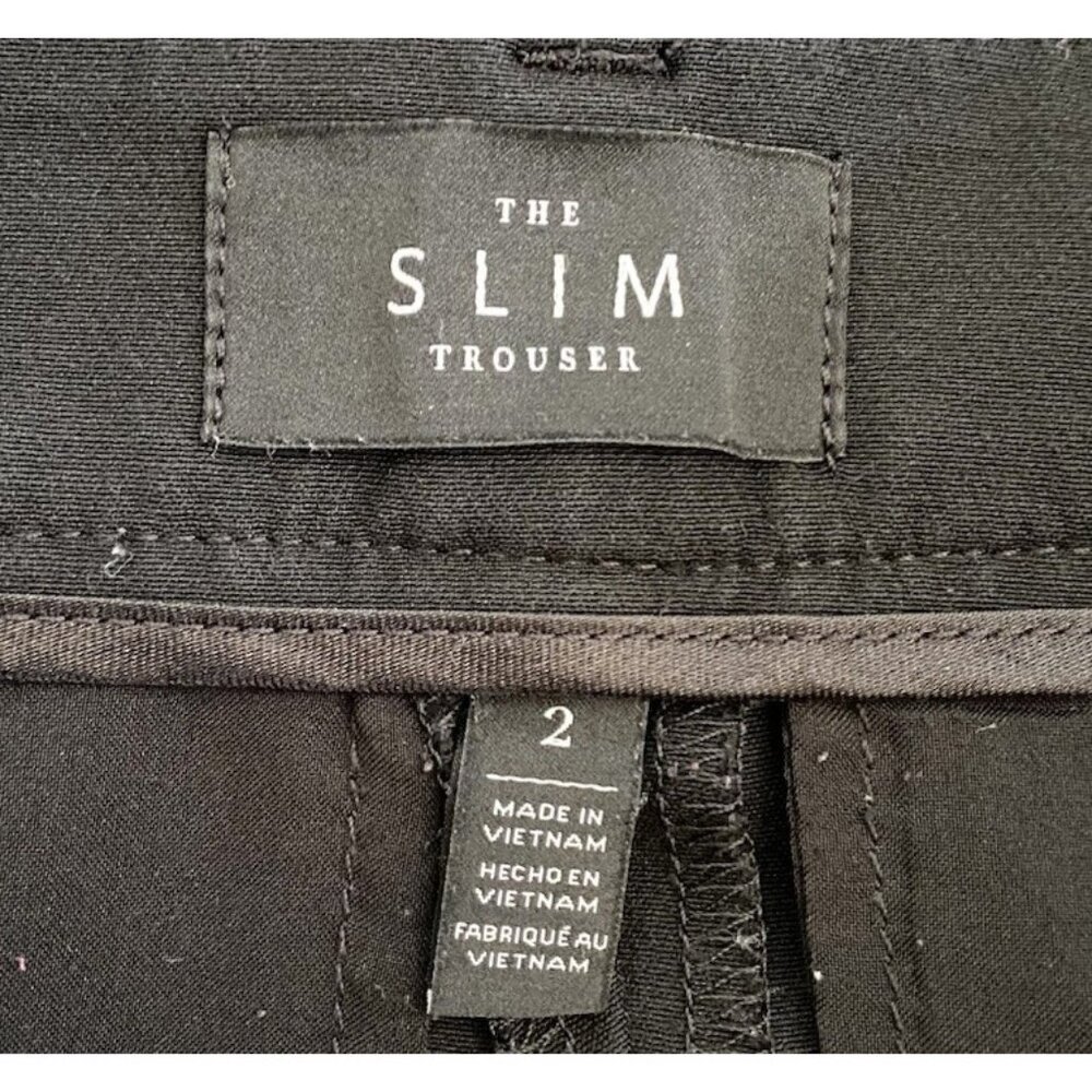 White House Black Market Womens ' The Slim Trouser ' Black Dress Pants Size 2 - Picture 4 of 6